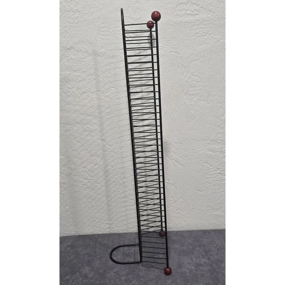 Y2K DVD Blue-Ray Game Rack Tower Media Storage Black Metal Wire Holds 38  32”
